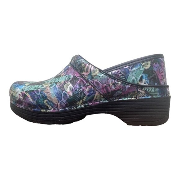 Dansko New Women's LT Pro Clogs Watercolor Tooled Leather size 38 - Picture 5 of 11